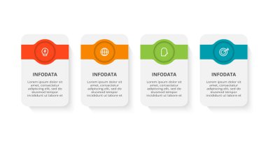 Rectangle concept for infographic with 4 steps, options, parts or processes.