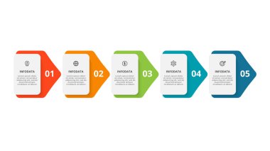 Rectangle concept for infographic with 5 steps, options, parts or processes.