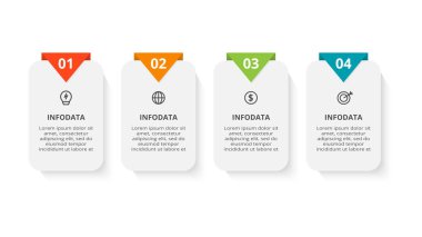 Rectangle concept for infographic with 4 steps, options, parts or processes.
