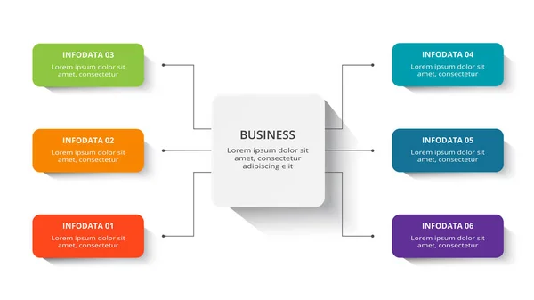 Rectangle Concept Infographic Steps Options Parts Processes — 스톡 벡터