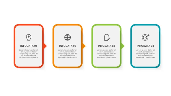 Rectangle Concept Infographic Steps Options Parts Processes — Archivo Imágenes Vectoriales