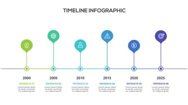 6 adım, seçenek, parça veya süreçle bilgi için yaratıcı bir kavram.