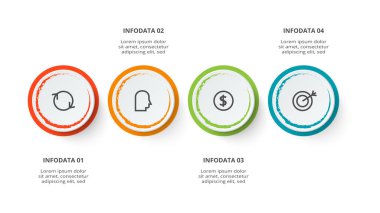 Circle concept for infographic with 4 steps, options, parts or processes.
