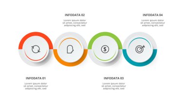 Circle concept for infographic with 4 steps, options, parts or processes.