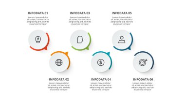 Circle concept for infographic with 6 steps, options, parts or processes.