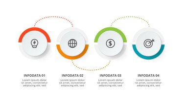 Circle concept for infographic with 4 steps, options, parts or processes.