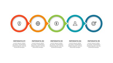 Circle concept for infographic with 5 steps, options, parts or processes.