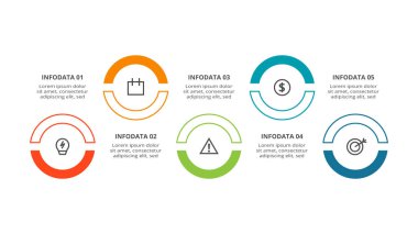 Circle concept for infographic with 5 steps, options, parts or processes.
