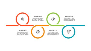 Circle concept for infographic with 4 steps, options, parts or processes.