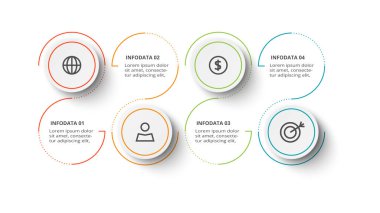Circle concept for infographic with 4 steps, options, parts or processes.