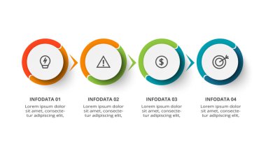 Circle concept for infographic with 4 steps, options, parts or processes.