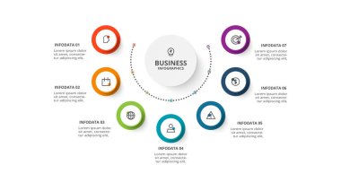 Circle concept for infographic with 7 steps, options, parts or processes.