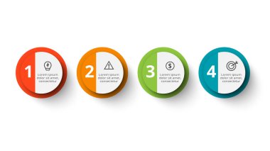 Circle concept for infographic with 4 steps, options, parts or processes.