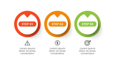 Circle concept for infographic with 3 steps, options, parts or processes.