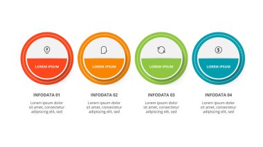 Circle concept for infographic with 4 steps, options, parts or processes.