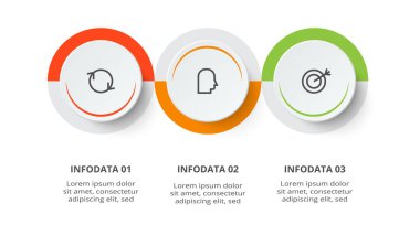 Circle concept for infographic with 3 steps, options, parts or processes.