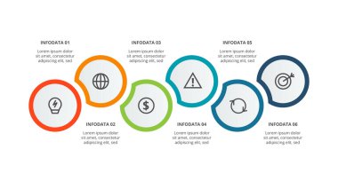 Circle concept for infographic with 6 steps, options, parts or processes.