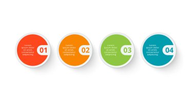 Circle concept for infographic with 4 steps, options, parts or processes.