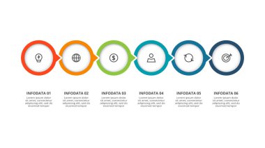 Circle concept for infographic with 6 steps, options, parts or processes.