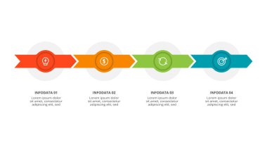 Circle concept for infographic with 4 steps, options, parts or processes.