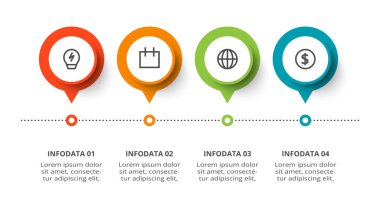 Circle concept for infographic with 4 steps, options, parts or processes.
