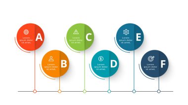 Circle concept for infographic with 6 steps, options, parts or processes.