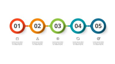 Circle concept for infographic with 5 steps, options, parts or processes.