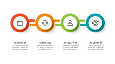 Circle concept for infographic with 4 steps, options, parts or processes.