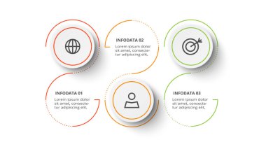 Circle concept for infographic with 3 steps, options, parts or processes.