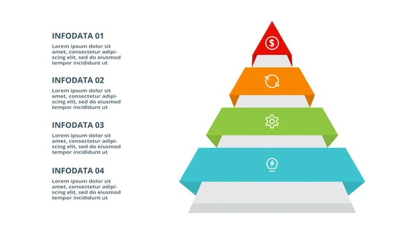 Driehoek Met Elementen Infographic Template Voor Web Business Presentaties Vector — Stockvector