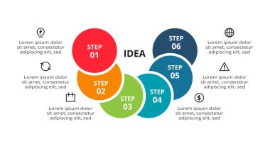 6 adımlı infografik için yaratıcı bir kavram.