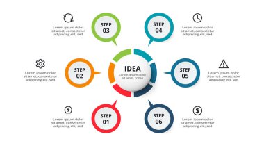6 adımlı infografik için yaratıcı bir kavram.