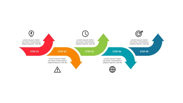 Creatief Concept Voor Infographic Met Stappen — Stockvector