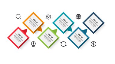 6 adımlı infografik için yaratıcı bir kavram