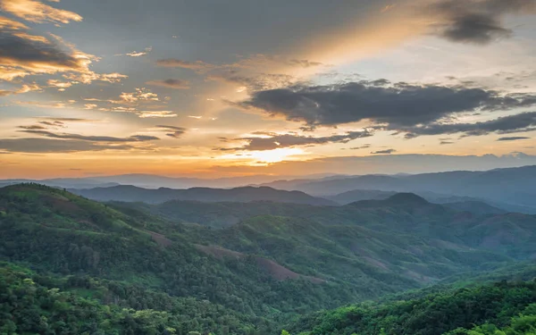 Colorful Sunset Mountain Hills Thailand — Foto Stock