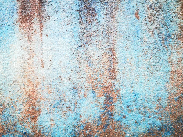 Old Blue Concrete Wall Stains — Stockfoto