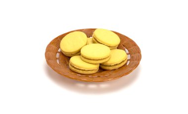 Stuffed cookies in a plastic dish isolated on a white backgroun
