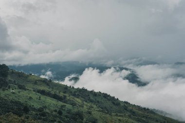 Doi Chang Mup viewpoint in rainy season, Chiang Rai, Thailand