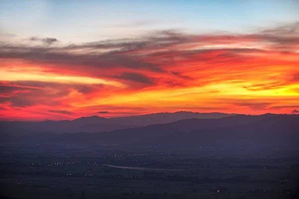 Colorful Sunset Mountain Hills Thailand — Stok fotoğraf