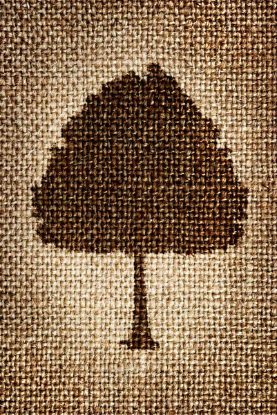 A silhouette of a tree painted brown paint on the cloth — Stock Photo, Image