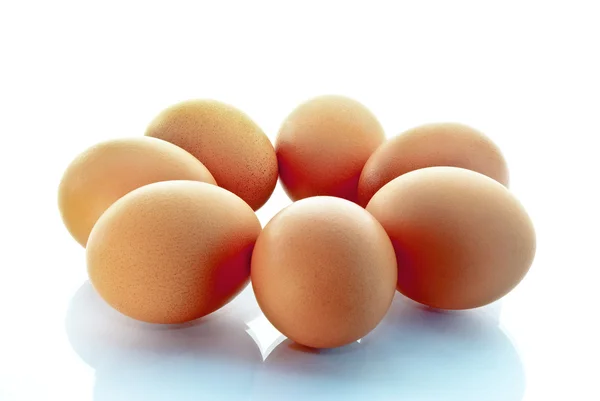 Chicken eggs isolated on a white background. — Stock Photo, Image