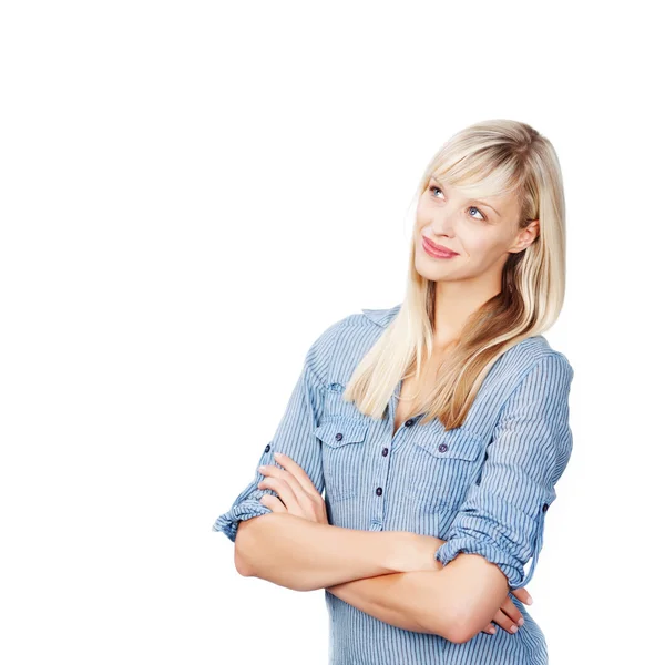 Alzando lo sguardo femminile — Foto Stock