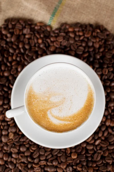Καφέ και κόκκους καφέ — Φωτογραφία Αρχείου