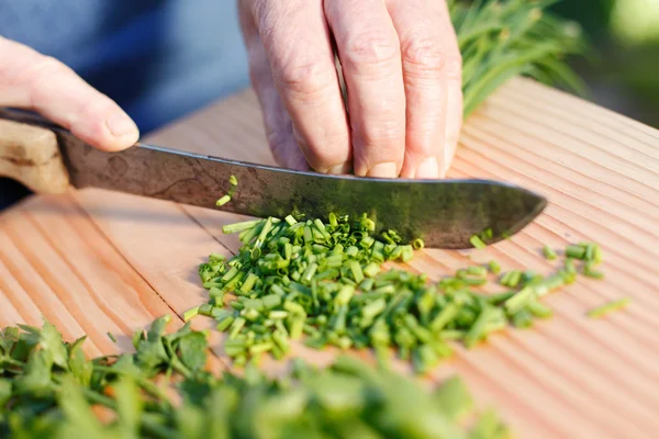 Cutting chives