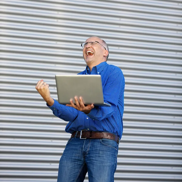 Excitement Businessman Outddor — Stock Photo, Image