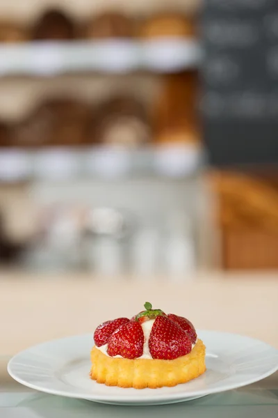 Strawberry Dessert In Plate — Stock Photo, Image