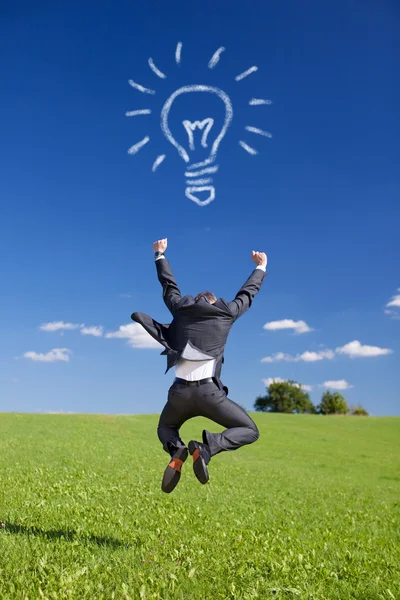 Bulb from clouds — Stock Photo, Image