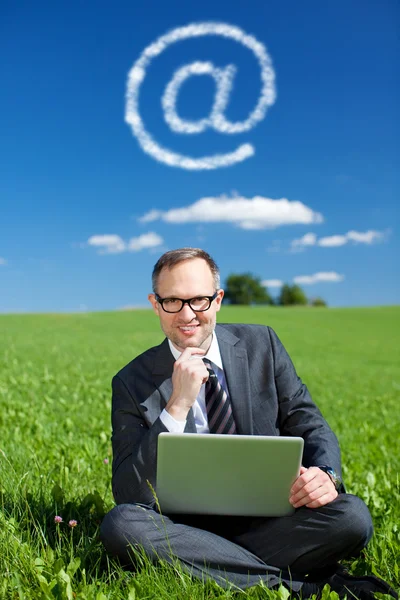 Businessman in nature — Stock Photo, Image