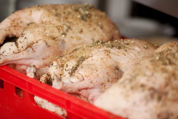 Raw Turkeys With Pepper Powder On It — Stock Photo, Image