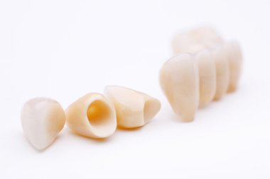 Macro of prosthetic teeth clipart